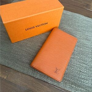 Louis Vuitton Orange Epi Leather Card Holder